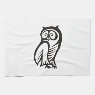 Owl Symbool zwart Theedoek