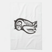 Owl Symbool zwart Theedoek (Verticaal)