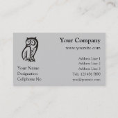 Owl Symbool zwart Visitekaartje (Voorkant)