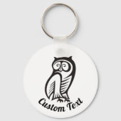Owl Symbool zwarte Sleutelhanger (Voorkant)
