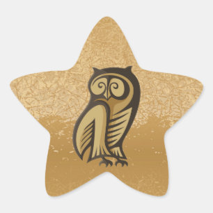Owl Symboolkleur Ster Sticker
