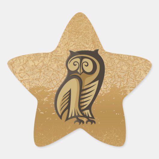 Owl Symboolkleur Ster Sticker (Voorkant)