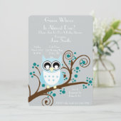 Owl Theme Baby shower Kaart (Staand voorkant)