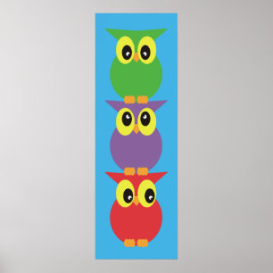 Owl totem 3 uilen boven elkaar poster