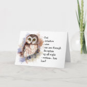 Owl Totem, Animal Guide Funny Birthday Kaart (Voorkant)