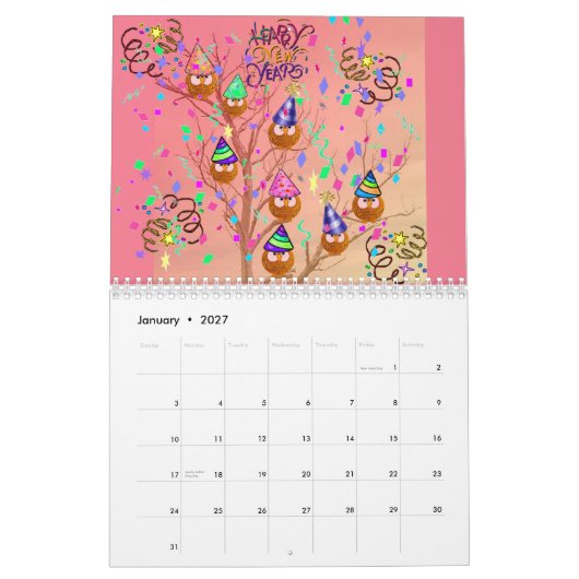 Owl Tree 2014 Kalender (Jan 2027)