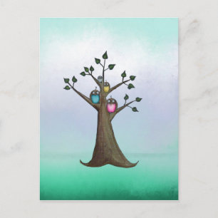 Owl Tree Art Briefkaart