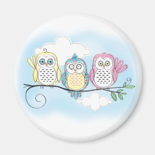 Owl Trio Magneet