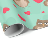 Owl Valentijnsdag Cadeaupapier (Rol Hoek)