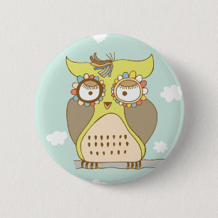 Owl Vermist je Ronde Button 5,7 Cm