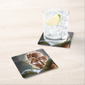 Owl Vierkante Kartonnen Onderzetter (Insitu)