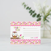 Owl vul blanco dank u de kaarten van de Nota (Staand voorkant)