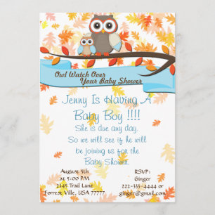 Owl Watch Over Baby shower Birthday Party nodigt u Kaart