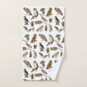  owl Waterverf Forest Pattern Bad Handdoek (Handdoek)