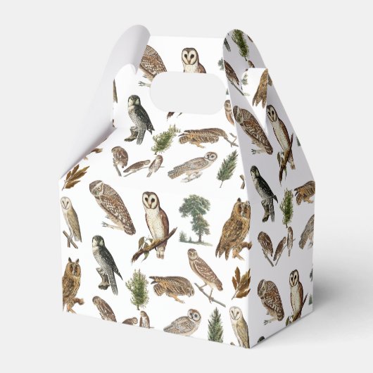  owl Waterverf Forest Pattern Bedankdoosjes (Voorkant Zijde)