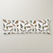 owl Waterverf Forest Pattern Lichaamskussen (Achterkant)