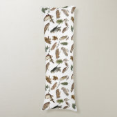 owl Waterverf Forest Pattern Lichaamskussen (Voorkant Verticaal)