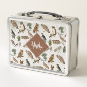 owl Waterverf Forest Pattern Monogram (Voorkant)