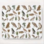  owl Waterverf Forest Pattern Muismat (Voorkant)