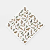 owl Waterverf Forest Pattern Servet (Hoek)