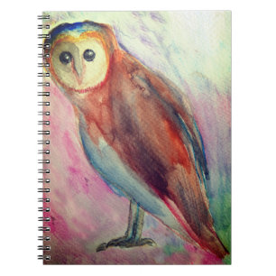 Owl Waterverf kunst tekening Notitieboek
