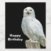 Owl White Log Photo Wijn Etiket (Enkel label)