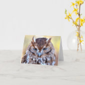 Owl wise Eyes Wenskaart Kaart (Gele Bloem)