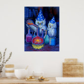 Owl Wizards Magic alchemy whimsical grappig poster (Keuken)