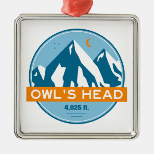Owl's Head New Hampshire Stars Moon Metalen Ornament