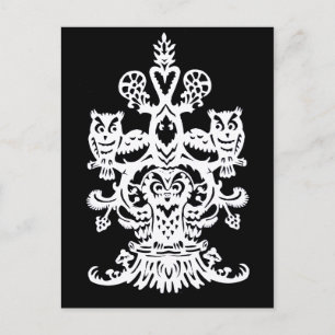 Owl's holle zwarte briefkaart