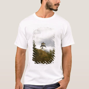 Owl's hoofdvuurtoren op een dag van de wolken t-shirt