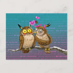 Owls Kiss Briefkaart