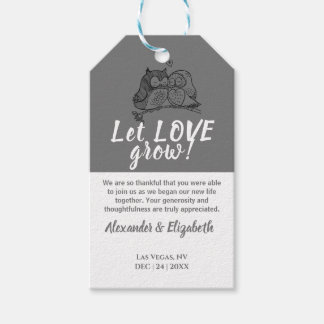 Owls Love Let Love Grow Weduwsgunst Cadeaulabel