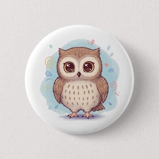 Owls that bring happiness ronde button 5,7 cm (Voorkant)