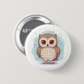 Owls that bring happiness ronde button 5,7 cm (Voorkant /achterkant)