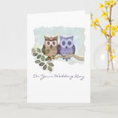 Owls Wedding Kaart (Gele Bloem)