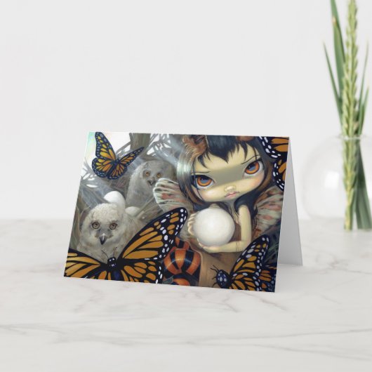 "Owlyn in het Nest" Wenskaart Kaart (Voorkant)