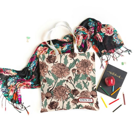 Own It Floral Aesthetic Tote Bag