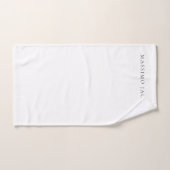 Own Name Calligraphy Chic Plain Simple Black White (Serviette à main)