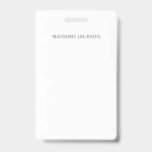 Own Name Calligraphy Chic Plain Simple Black White Badge (Voorzijde)