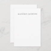 Own Name Calligraphy Chic Plain Simple Black White Informatiekaartje (Voorkant / Achterkant)