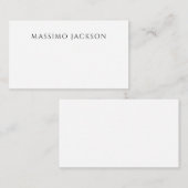 Own Name Calligraphy Chic Plain Simple Black White Informatiekaartje (Voorkant / Achterkant)