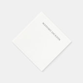 Own Name Calligraphy Chic Plain Simple Black White Servet (Hoek)