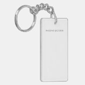 Own Name Calligraphy Chic Plain Simple Black White Sleutelhanger (Voorkant Links)