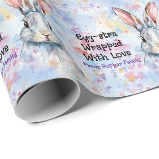 Own text Watercolor Easter Bunnies Cadeaupapier