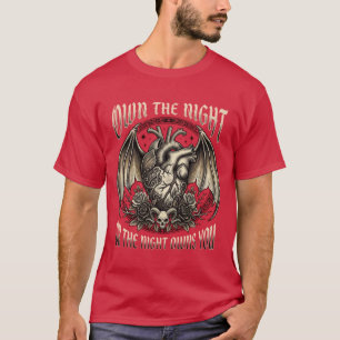 Own The Night - Gotische Hart & Vleermuisvleugels  T-shirt