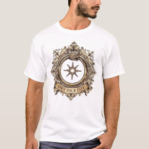 Own Your Fate Vintage Slang en Kompas T-Shirt