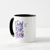 Own Your Story Modern Artistic Motivational Quote Mok (Voorkant links)