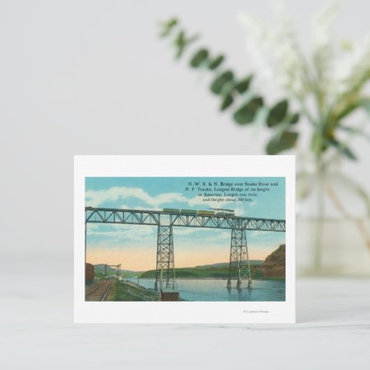 OWR & N Bridge SceneSnake River, ID Briefkaart (Staand voorkant)