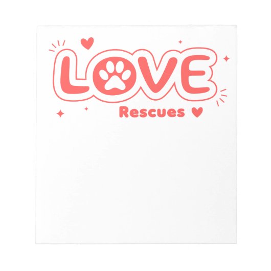 OWRAssist Love Rescues Notitieblok (Voorkant)